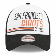 San Francisco Giants Stacked A-Frame Trucker 9FORTY Adjustable Hat - White/Black | New Era