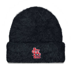 St. Louis Cardinals Women's Fuzzy Cuffed Knit Hat - Black | New Era