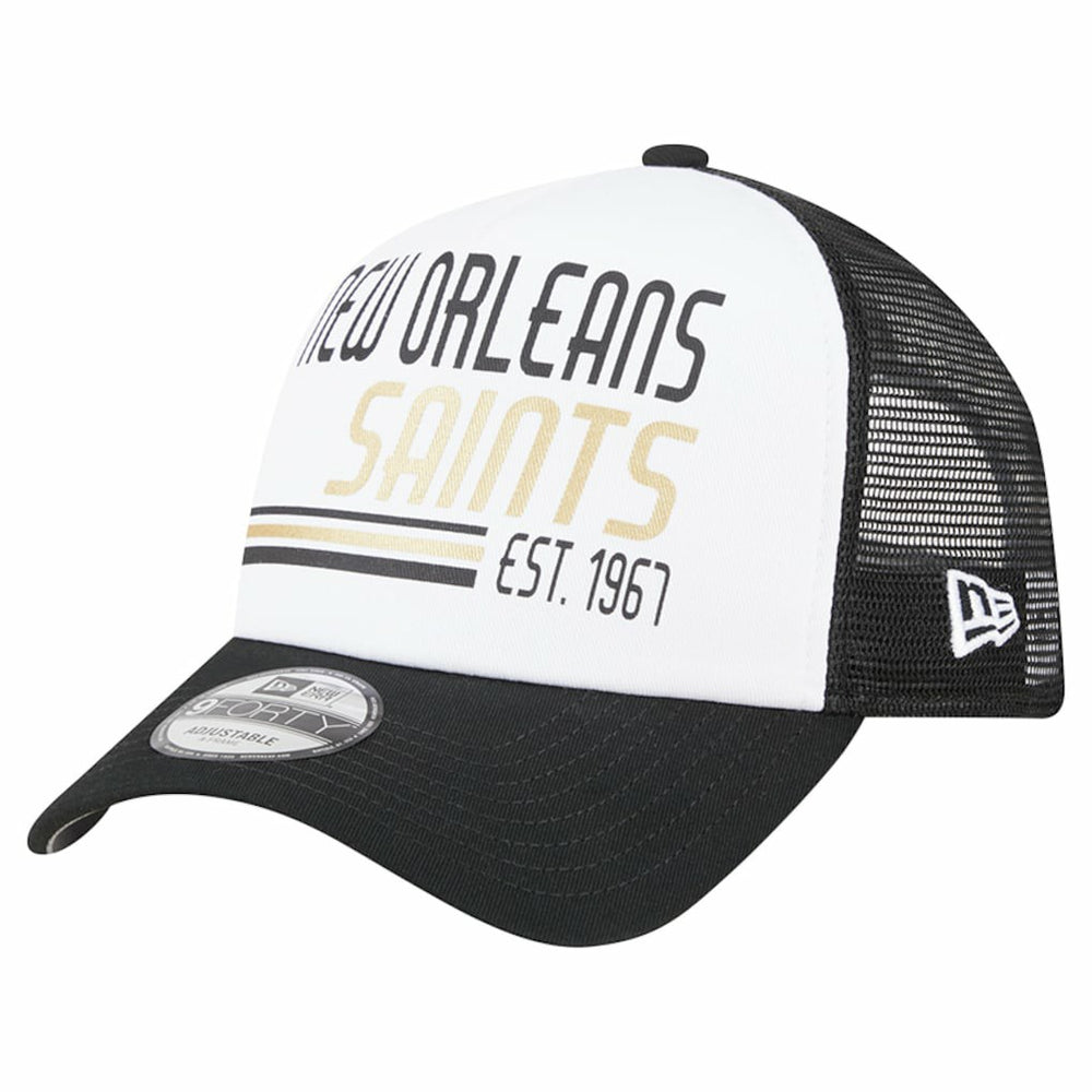 NFL New Orleans Saints Stacked A-Frame Trucker 9FORTY Adjustable Hat