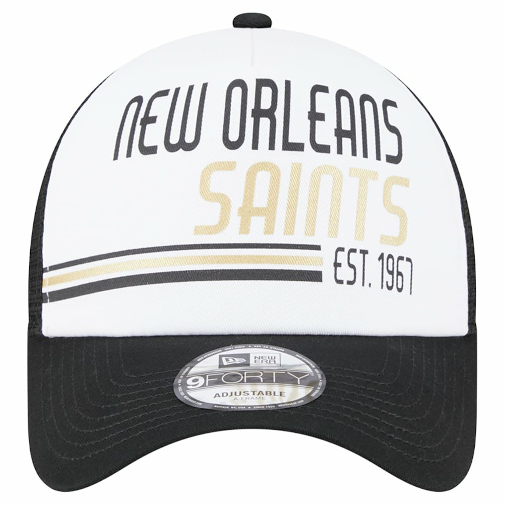 NFL New Orleans Saints Stacked A-Frame Trucker 9FORTY Adjustable Hat