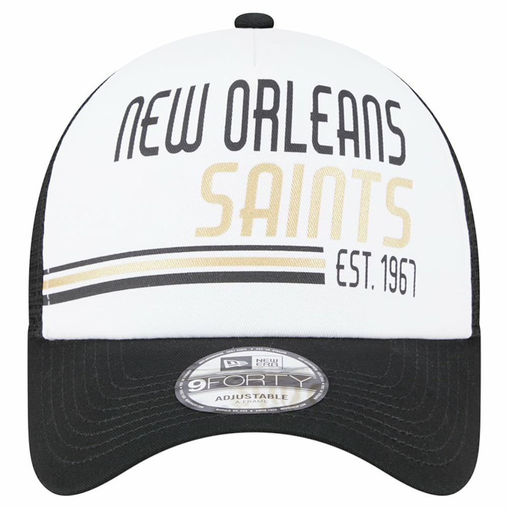 NFL New Orleans Saints Stacked A-Frame Trucker 9FORTY Adjustable Hat