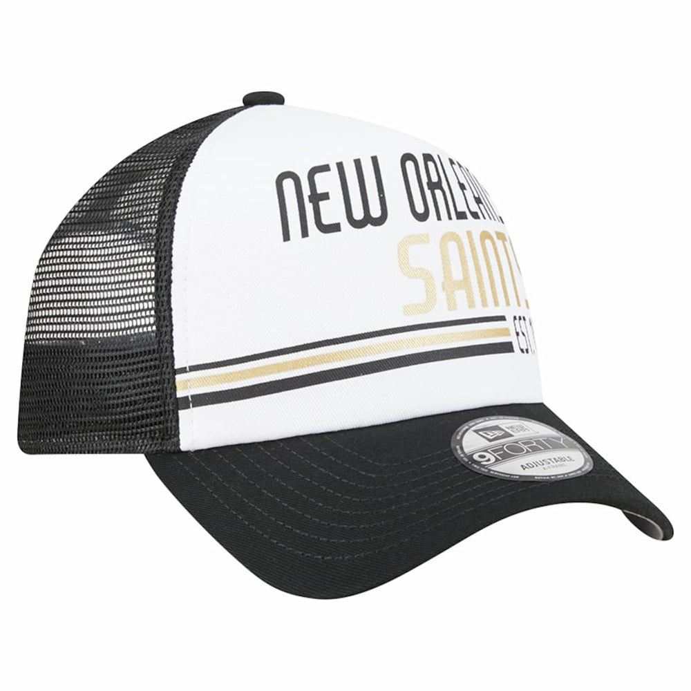 NFL New Orleans Saints Stacked A-Frame Trucker 9FORTY Adjustable Hat