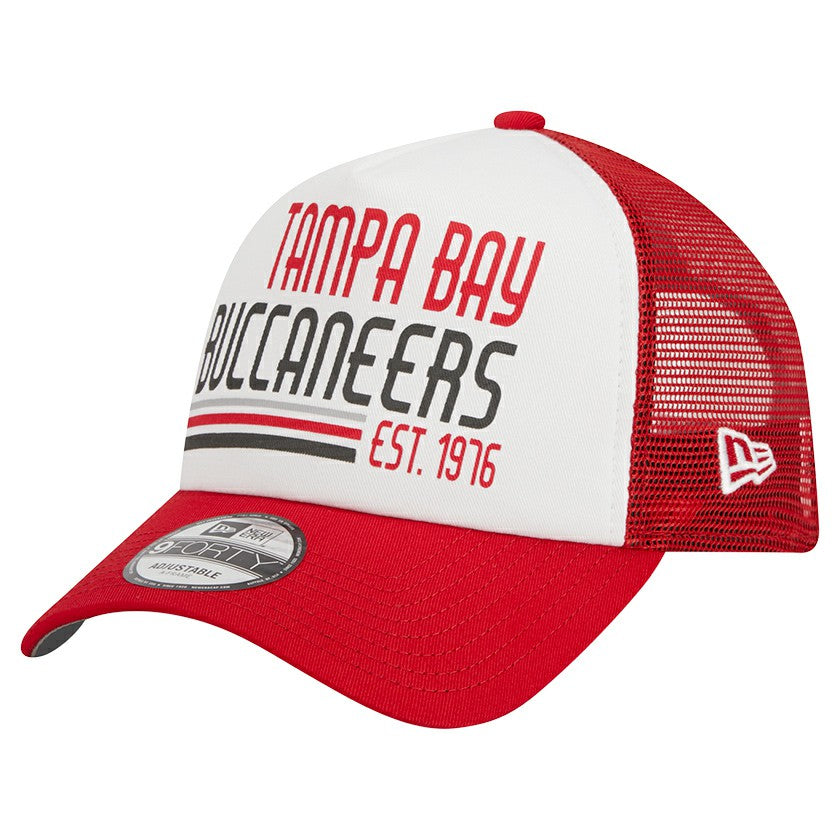 NFL Tampa Bay Buccaneers Stacked A-Frame Trucker 9FORTY Adjustable Hat