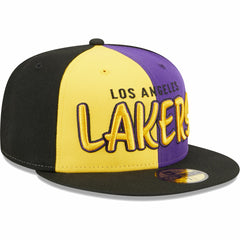 Los Angeles Lakers Pop Front 59FIFTY Fitted Hat - Black/Gold | New Era cheap