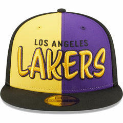 Los Angeles Lakers Pop Front 59FIFTY Fitted Hat - Black/Gold | New Era cheap