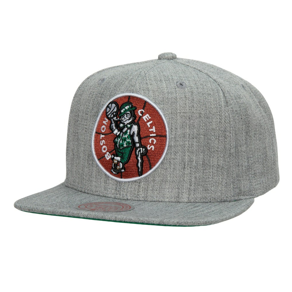 Boston Celtics Hardwood Classics 2.0 Snapback Hat - Heather Gray | Mitchell & Ness discount