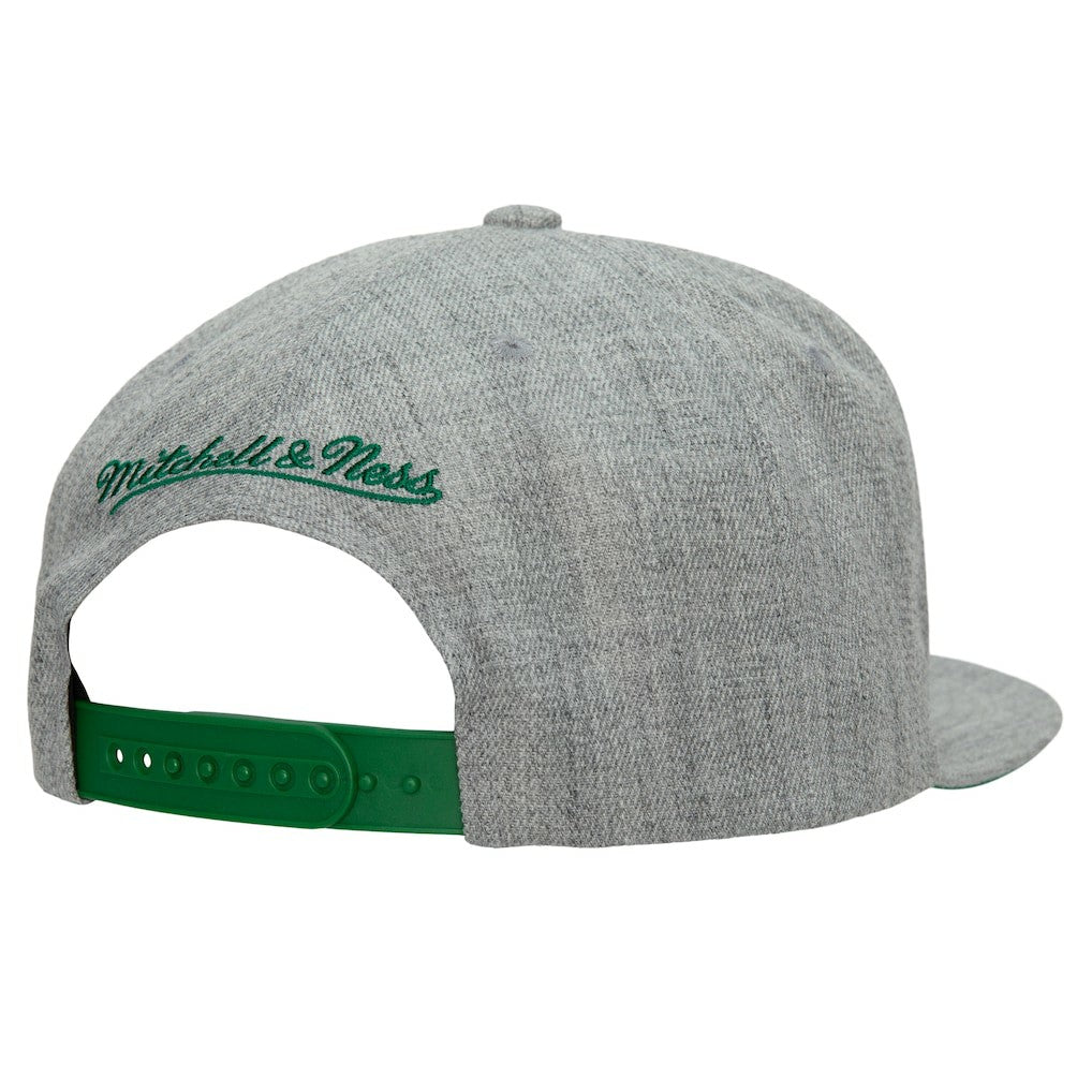 Boston Celtics Hardwood Classics 2.0 Snapback Hat - Heather Gray | Mitchell & Ness discount