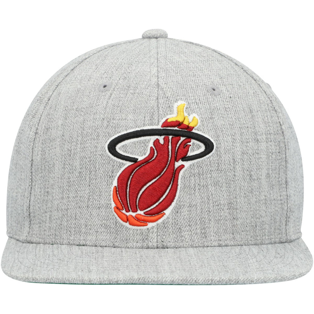 Miami Heat Hardwood Classics 2.0 Snapback Hat - Heather Gray | Mitchell & Ness shop