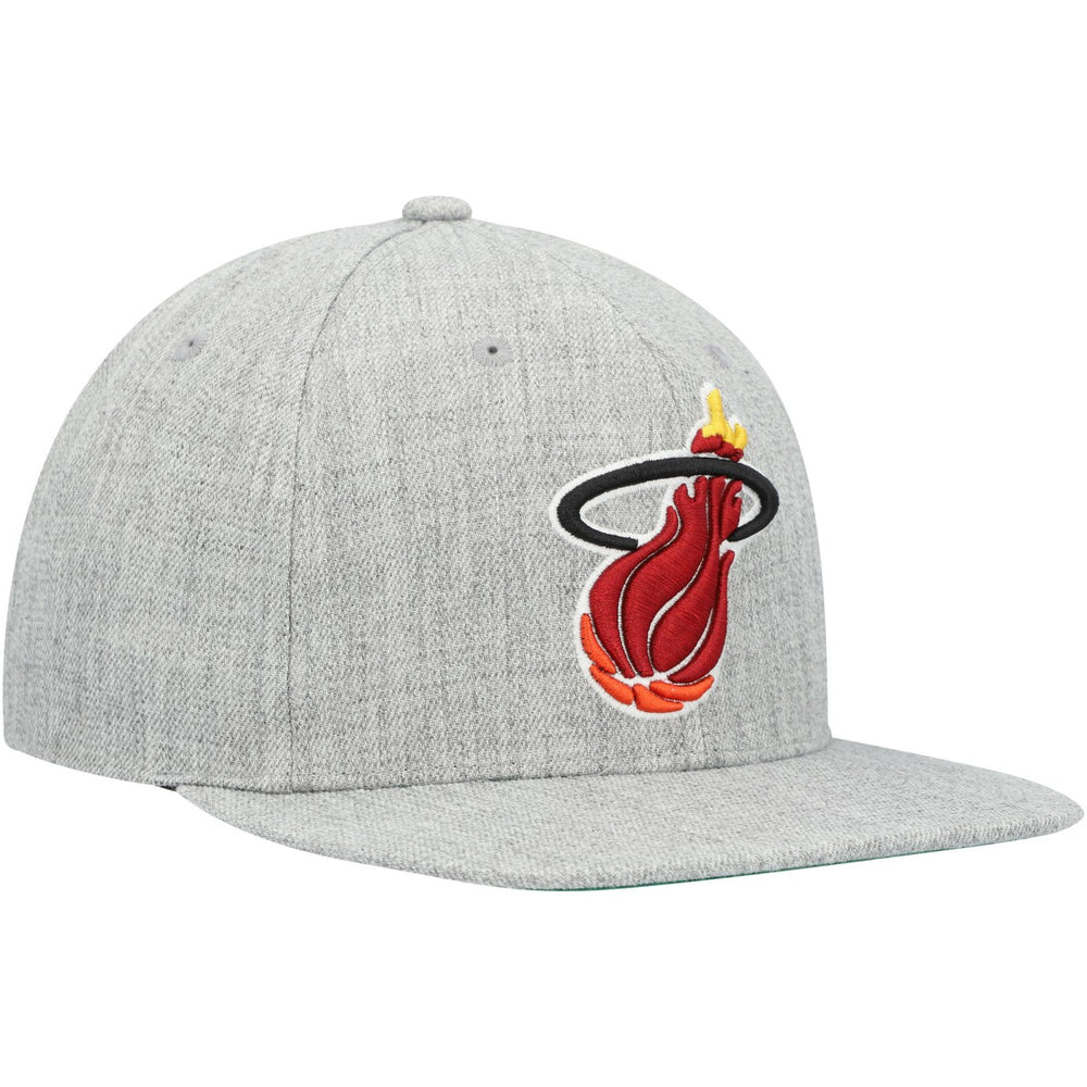 Miami Heat Hardwood Classics 2.0 Snapback Hat - Heather Gray | Mitchell & Ness shop