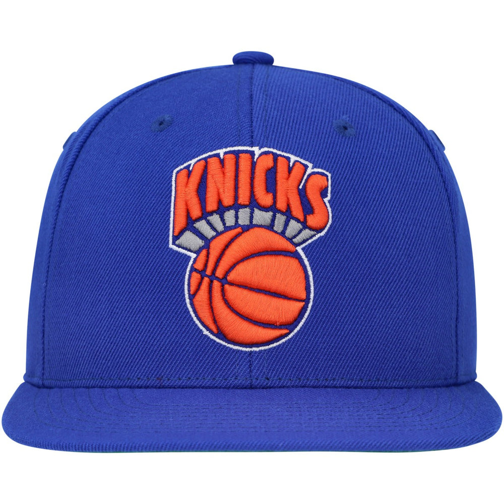 New York Knicks Hardwood Classics MVP Team Ground 2.0 Fitted Hat - Blue | Mitchell & Ness on sale