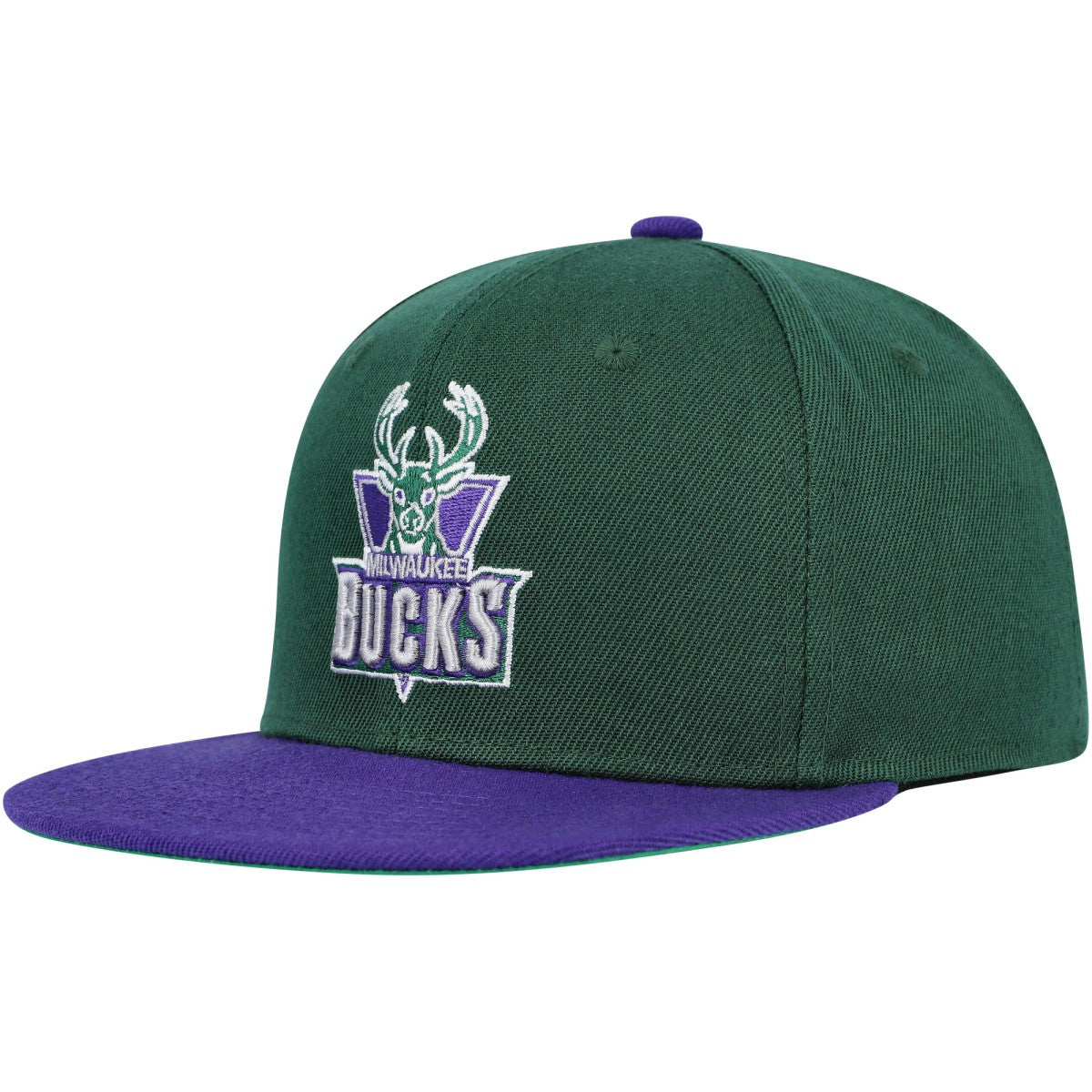 Milwaukee Bucks Youth Two-Tone Snapback Hat - Hunter Green/Purple | Mitchell & Ness sale