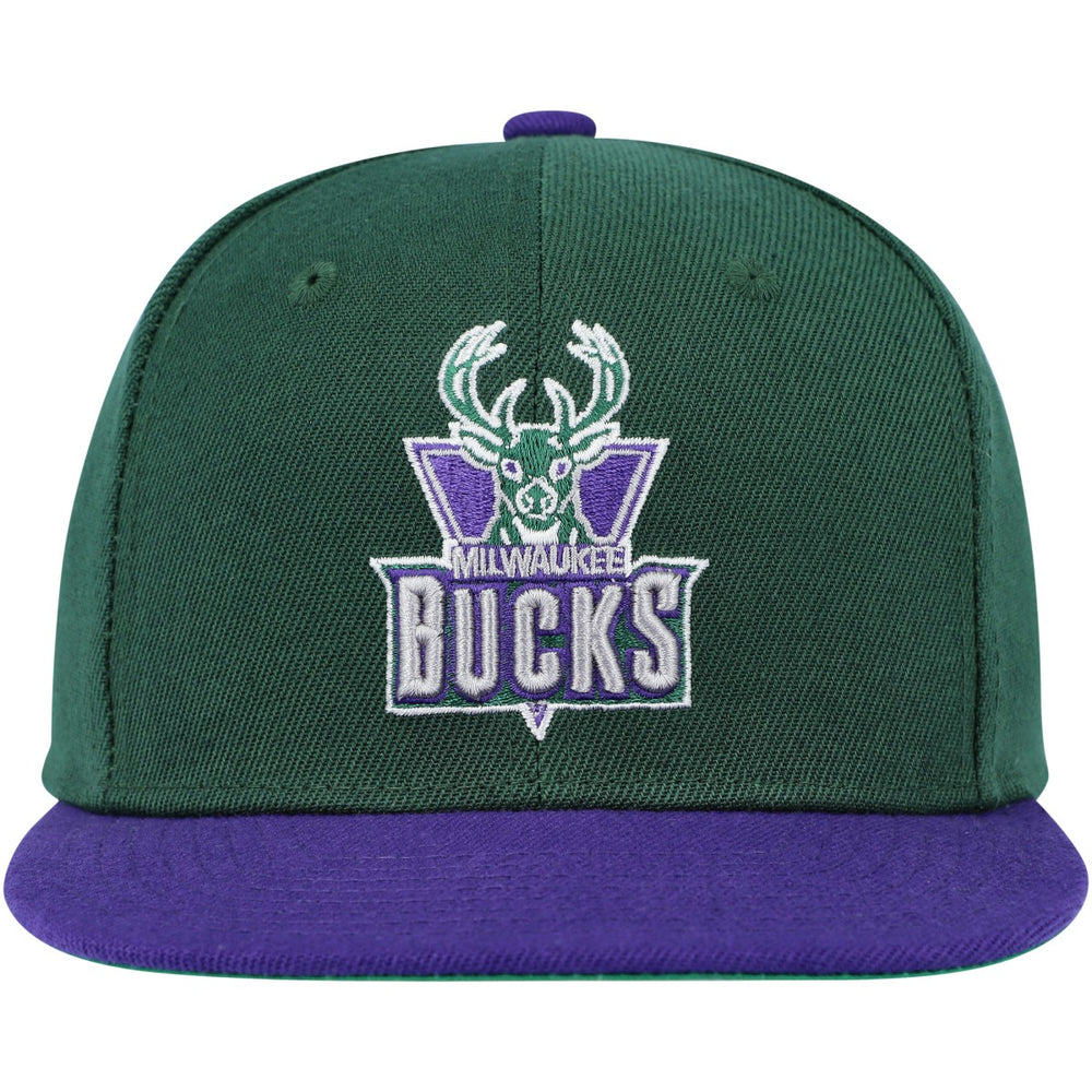 Milwaukee Bucks Youth Two-Tone Snapback Hat - Hunter Green/Purple | Mitchell & Ness sale