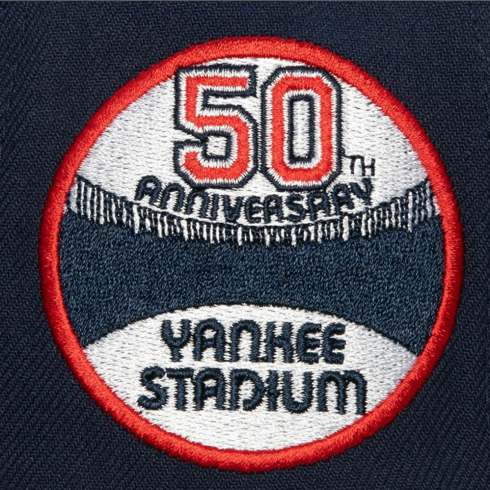 New York Yankees Yankee Stadium 50th Anniversary Homefield Fitted Hat - Cream/Gray | Mitchell & Ness