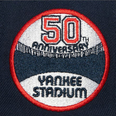 New York Yankees Yankee Stadium 50th Anniversary Homefield Fitted Hat - Cream/Gray | Mitchell & Ness