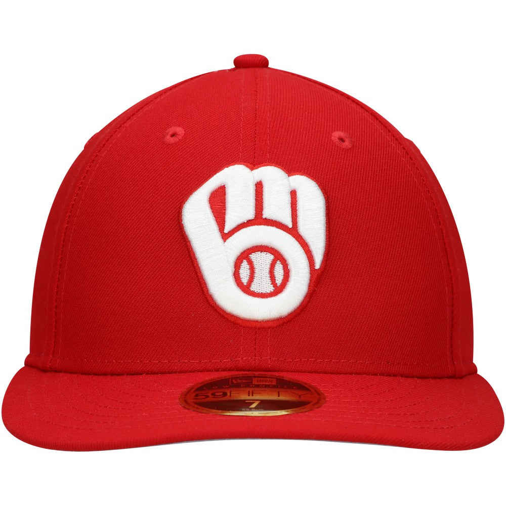Milwaukee Brewers Low Profile 59FIFTY Fitted Hat - Scarlet | New Era