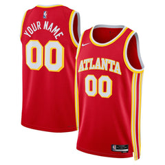 Atlanta Hawks Unisex Swingman Custom Jersey Red - Icon Edition | Nike cheap