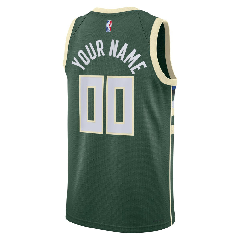 Milwaukee Bucks Unisex Swingman Custom Jersey Hunter Green - Icon Edition | Nike outlet