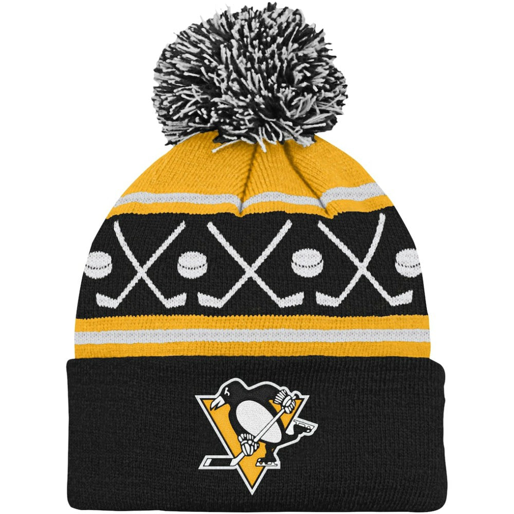 Pittsburgh Penguins Preschool Faceoff Cuffed Knit Hat with Pom