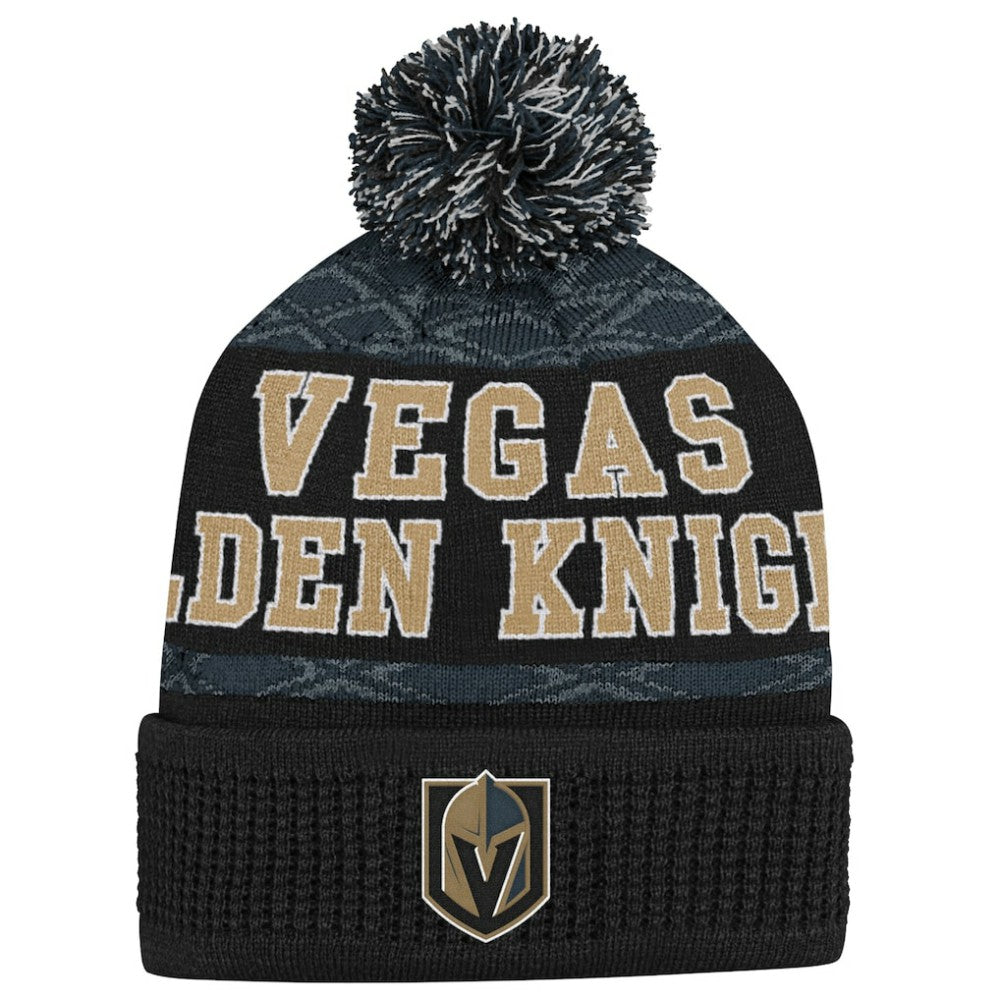 Vegas Golden Knights Youth Puck Cuffed Knit Hat with Pom