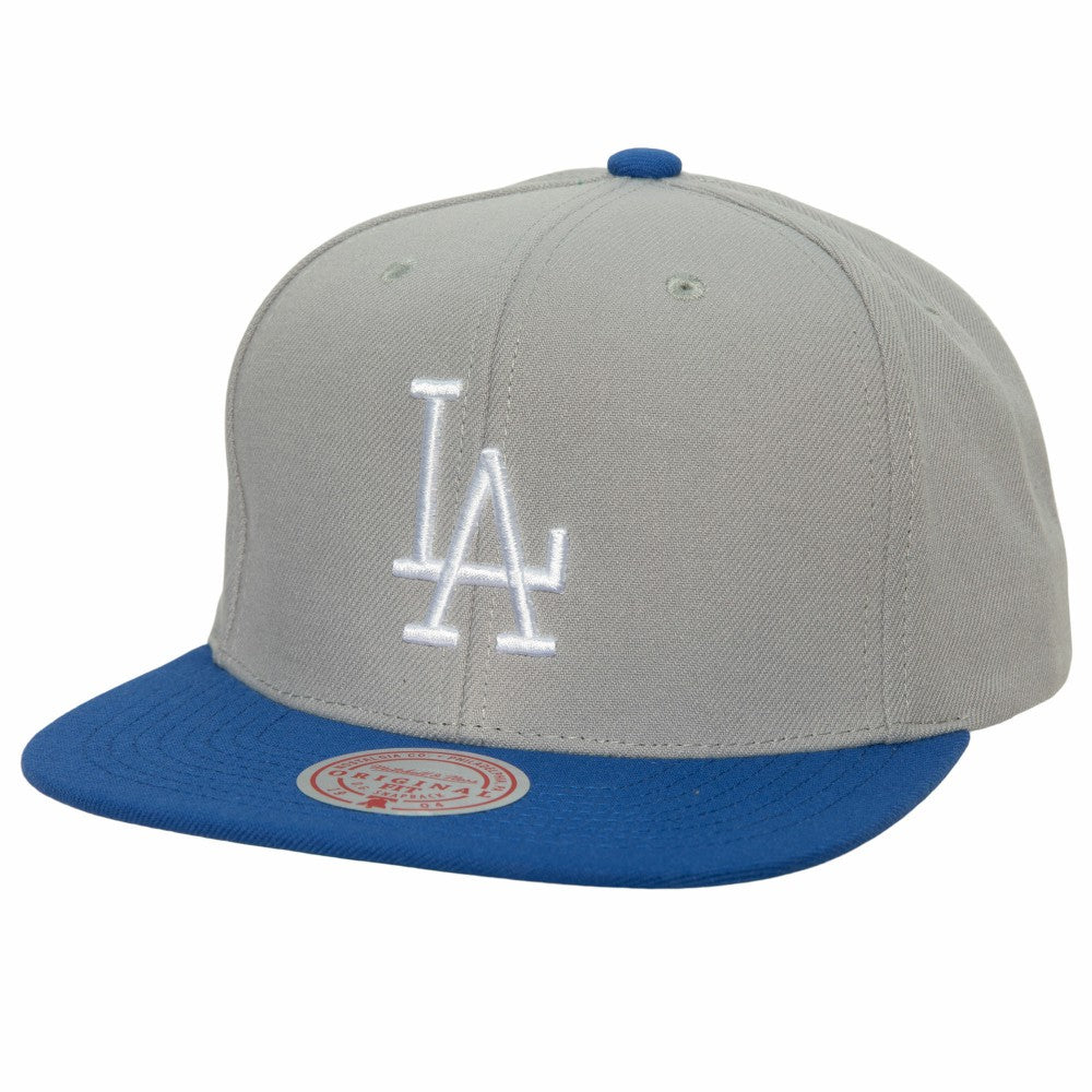 Los Angeles Dodgers Cooperstown Collection Away Snapback Hat - Gray | Mitchell & Ness
