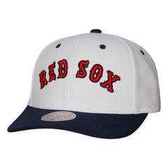 Boston Red Sox Cooperstown Collection Pro Crown Snapback Hat - White | Mitchell & Ness