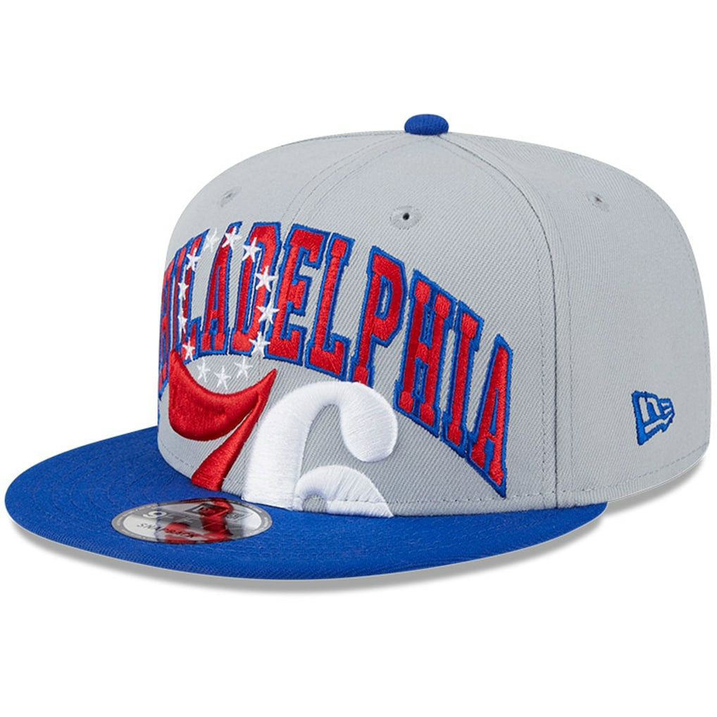 Philadelphia 76ers Tip-Off Two-Tone 9FIFTY Snapback Hat - Gray/Royal | New Era sale