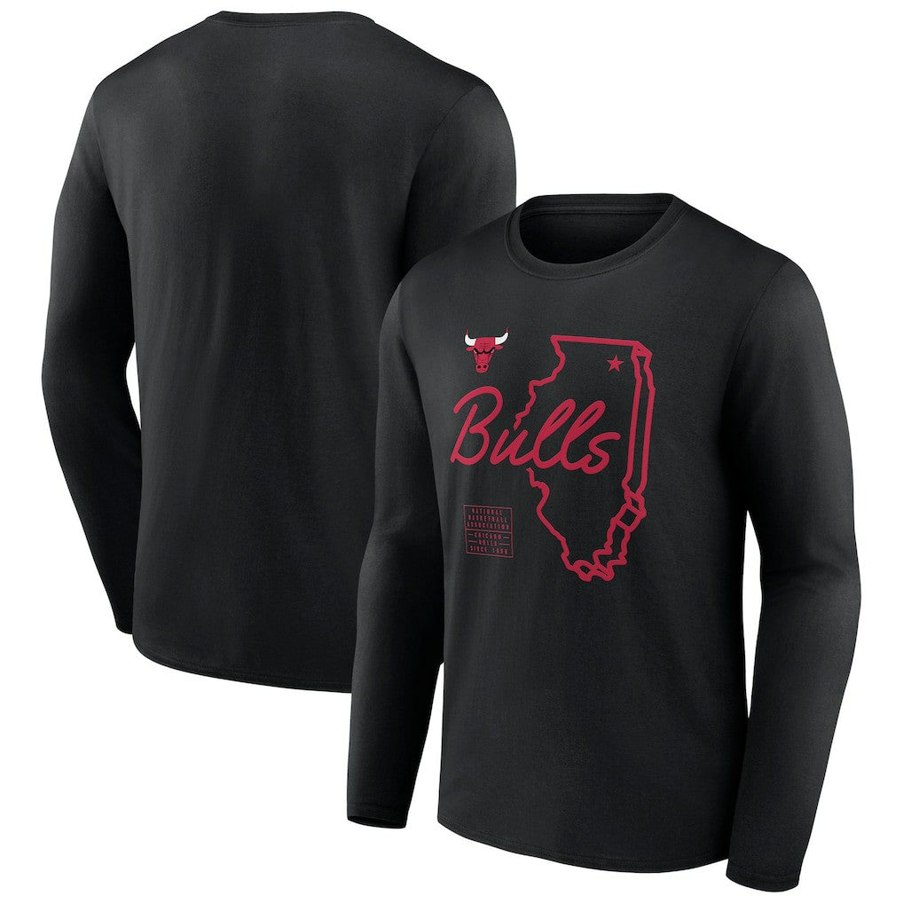 Chicago Bulls Announcer Long Sleeve T-Shirt sale - Black online
