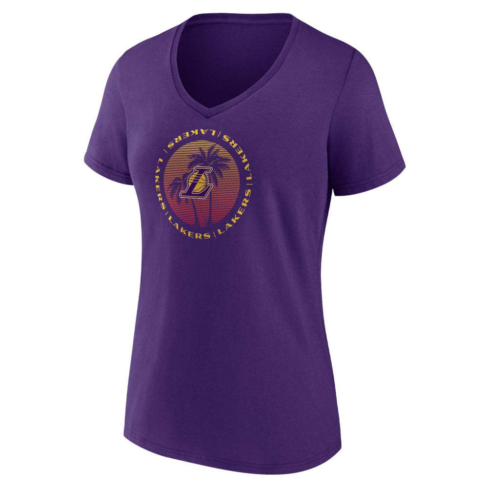 Los Angeles Lakers Women's Announcer V-Neck T-Shirt - Purple outlet