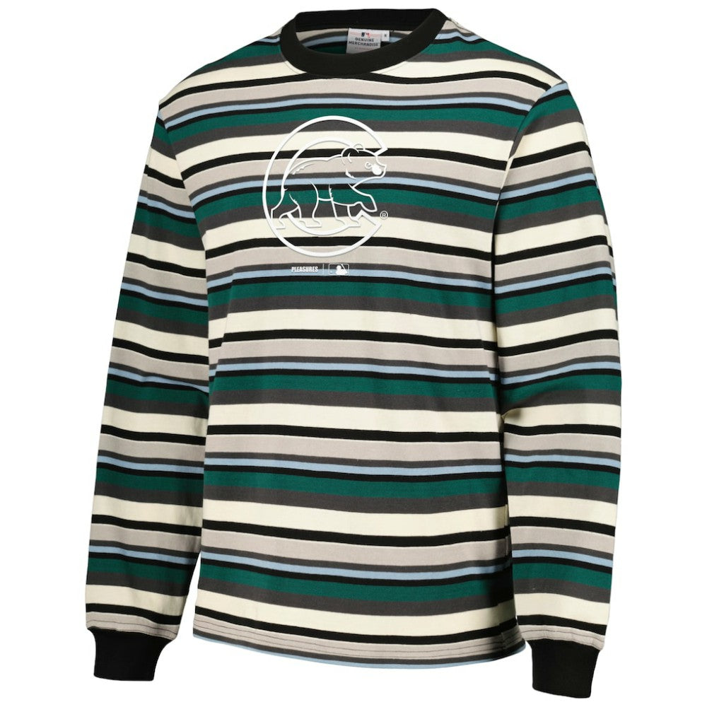 Chicago Cubs PLEASURES Ballpark Long Sleeve T-Shirt - Cream/Green