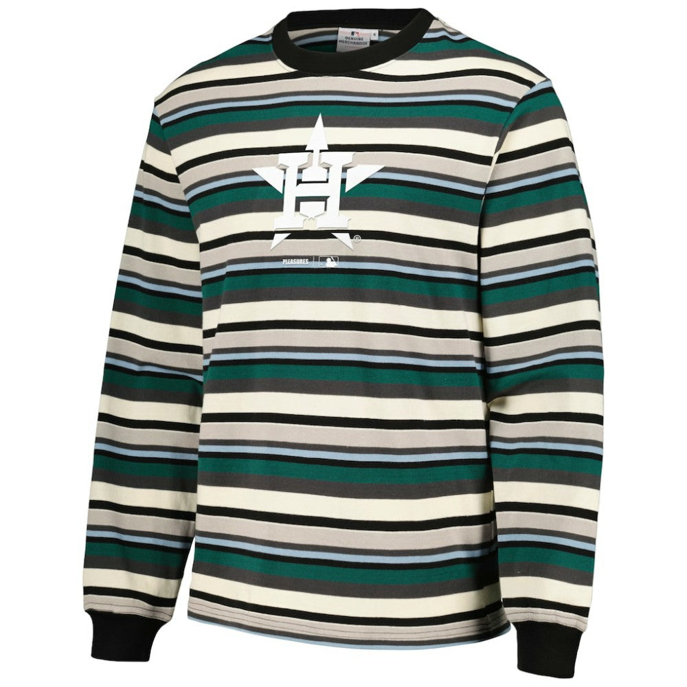 Houston Astros PLEASURES Ballpark Long Sleeve T-Shirt - Cream/Green