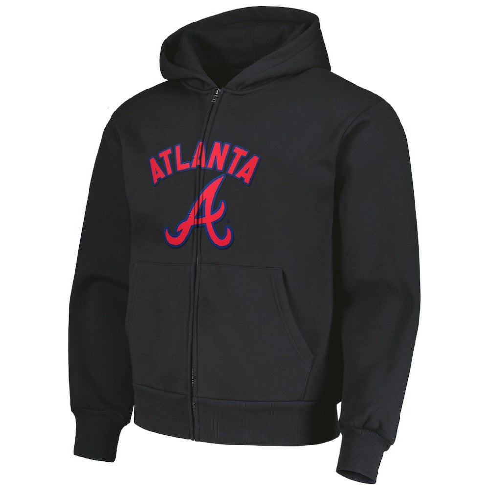 Atlanta Braves PLEASURES Opening Day Full-Zip Hoodie - Black