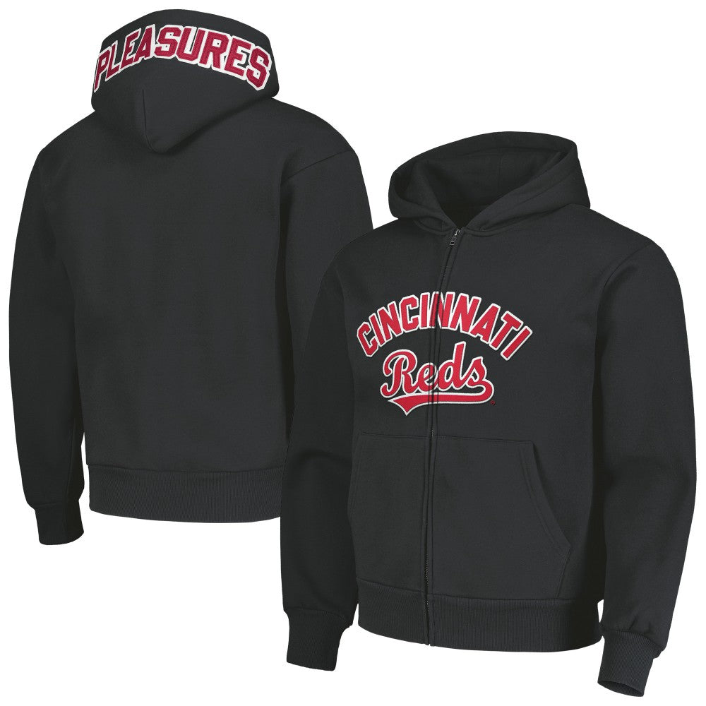 Cincinnati Reds PLEASURES Opening Day Full-Zip Hoodie - Black