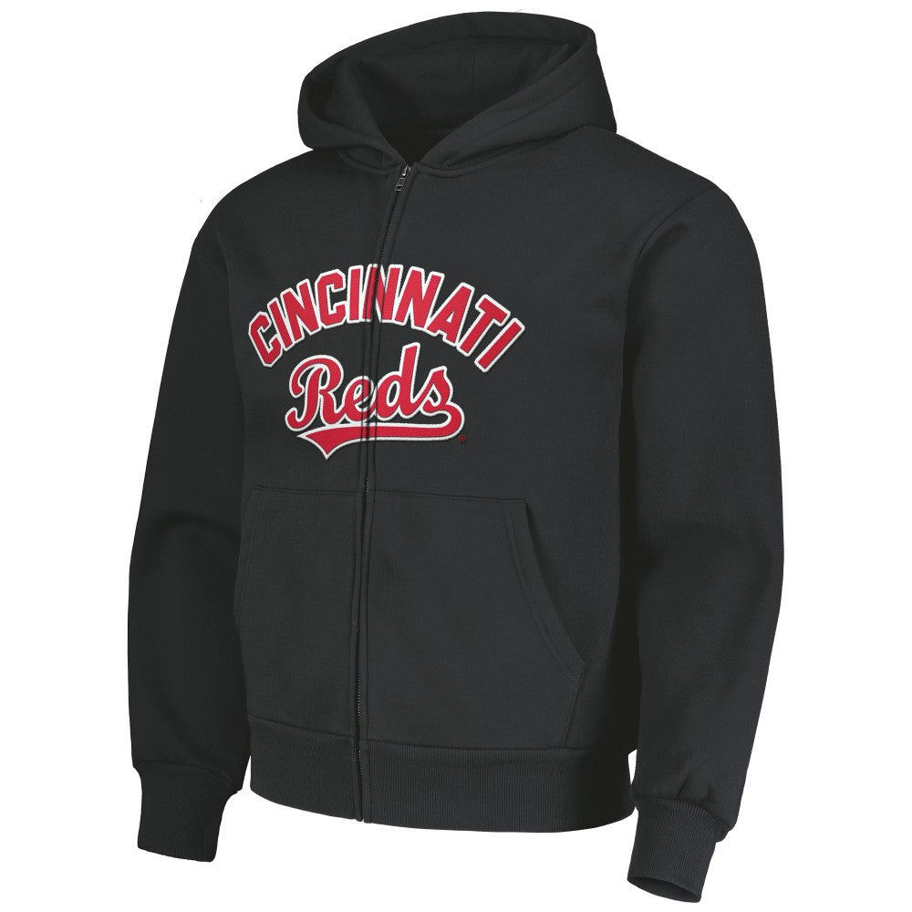 Cincinnati Reds PLEASURES Opening Day Full-Zip Hoodie - Black