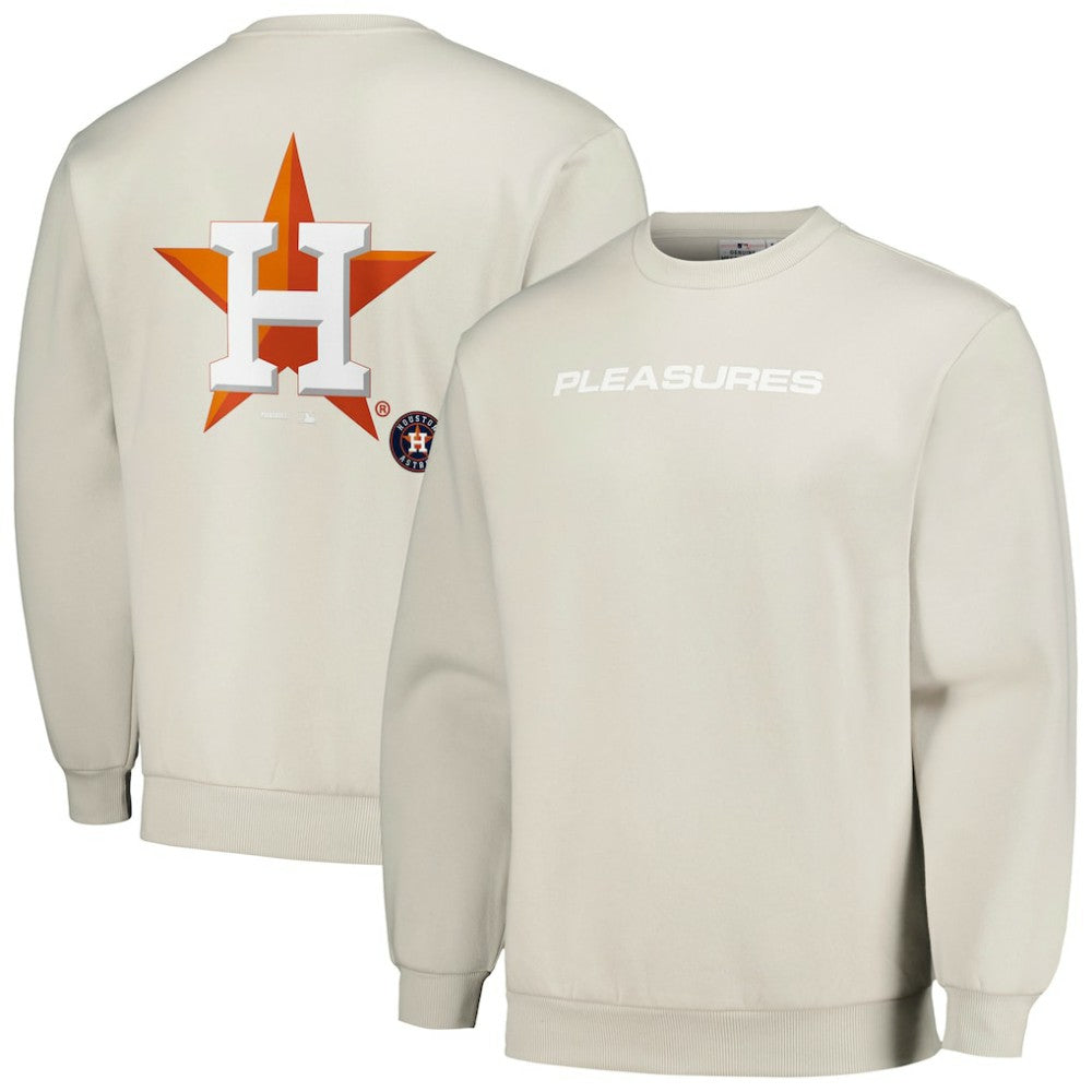 Houston Astros PLEASURES Ballpark Pullover Sweatshirt - Gray