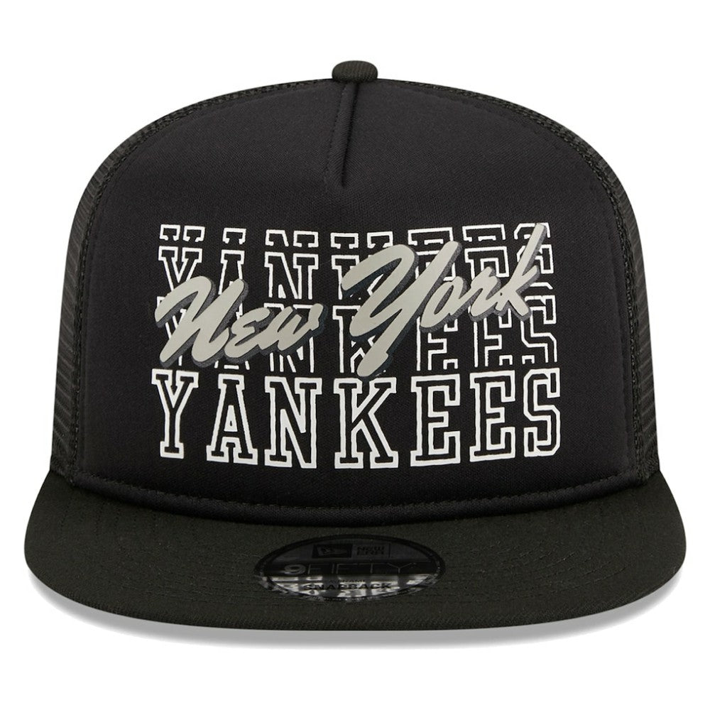 New York Yankees  Street Team A-Frame Trucker 9FIFTY Snapback Hat - Black | New Era