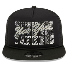 New York Yankees  Street Team A-Frame Trucker 9FIFTY Snapback Hat - Black | New Era