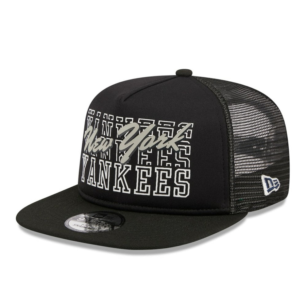 New York Yankees  Street Team A-Frame Trucker 9FIFTY Snapback Hat - Black | New Era
