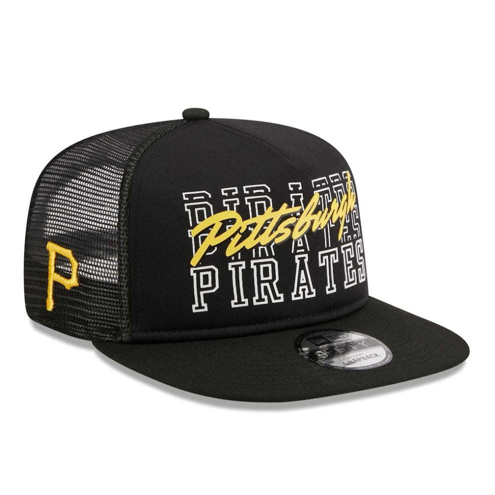 Pittsburgh Pirates  Street Team A-Frame Trucker 9FIFTY Snapback Hat - Black | New Era