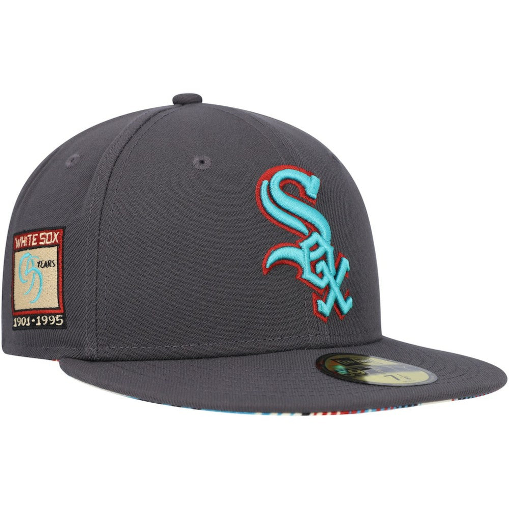 Chicago White Sox  Print Undervisor 59FIFTY Fitted Hat - Graphite | New Era