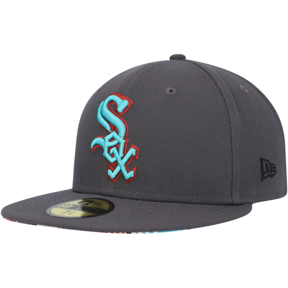 Chicago White Sox  Print Undervisor 59FIFTY Fitted Hat - Graphite | New Era
