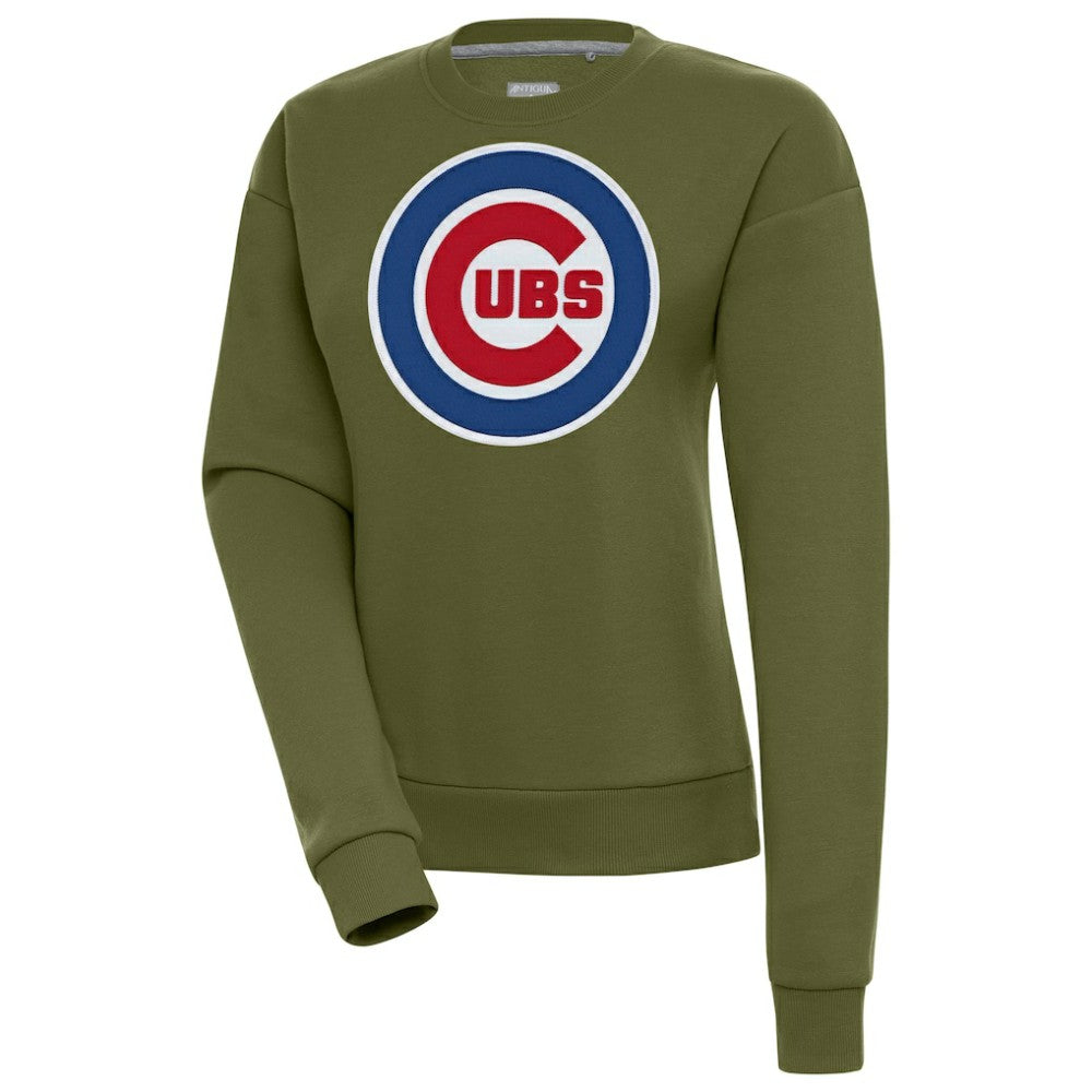 Chicago Cubs Antigua Women's Victory Pullover Sweatshirt - Olive