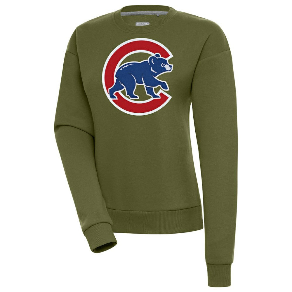 Chicago Cubs Antigua Women's Victory Pullover Sweatshirt - Olive