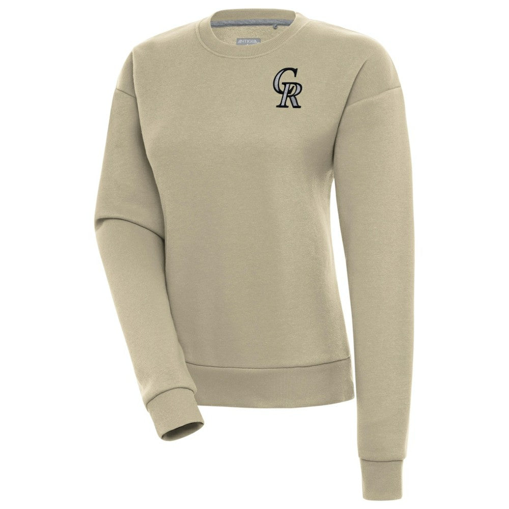 Colorado Rockies Antigua Women's Victory Pullover Sweatshirt - Khaki