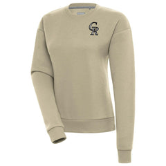 Colorado Rockies Antigua Women's Victory Pullover Sweatshirt - Khaki