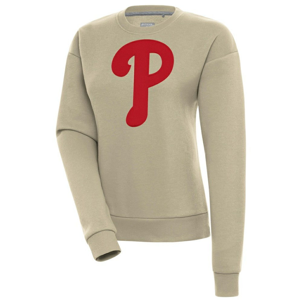 Philadelphia Phillies Antigua Women's Victory Pullover Sweatshirt - Khaki