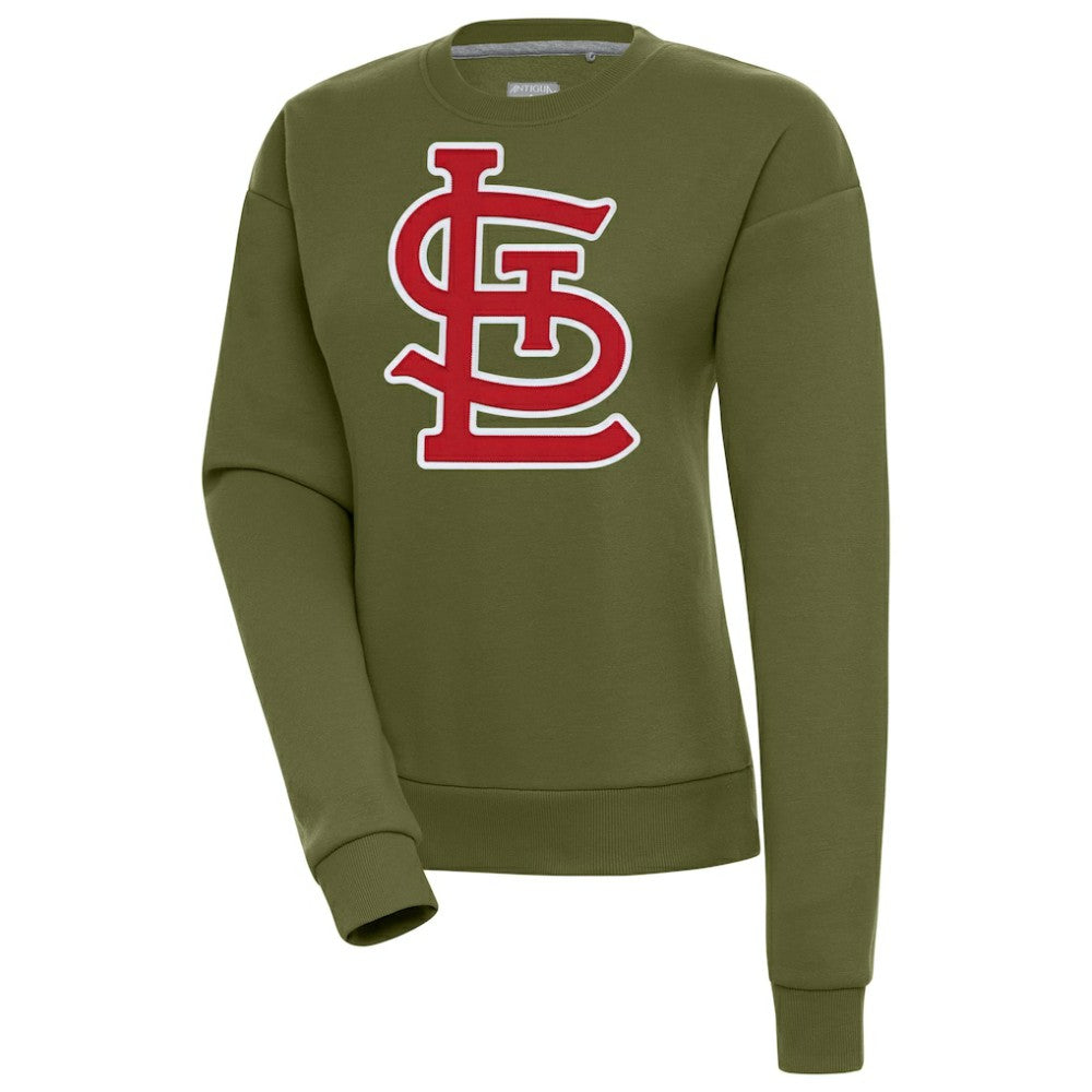 St. Louis Cardinals Antigua Women's Victory Pullover Sweatshirt - Olive