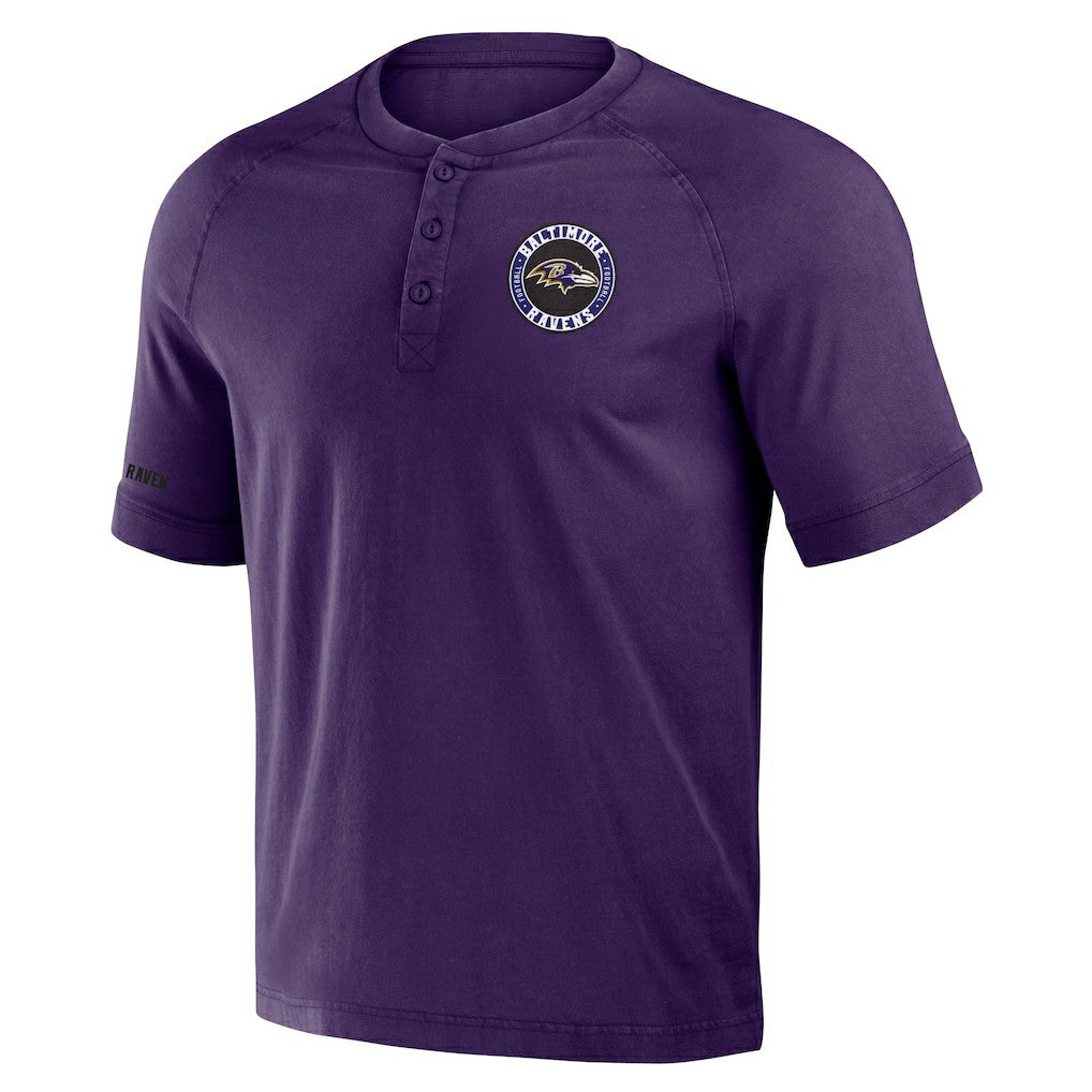 NFL Baltimore Ravens NFL x Darius Rucker Collection Washed Raglan Henley T-Shirt