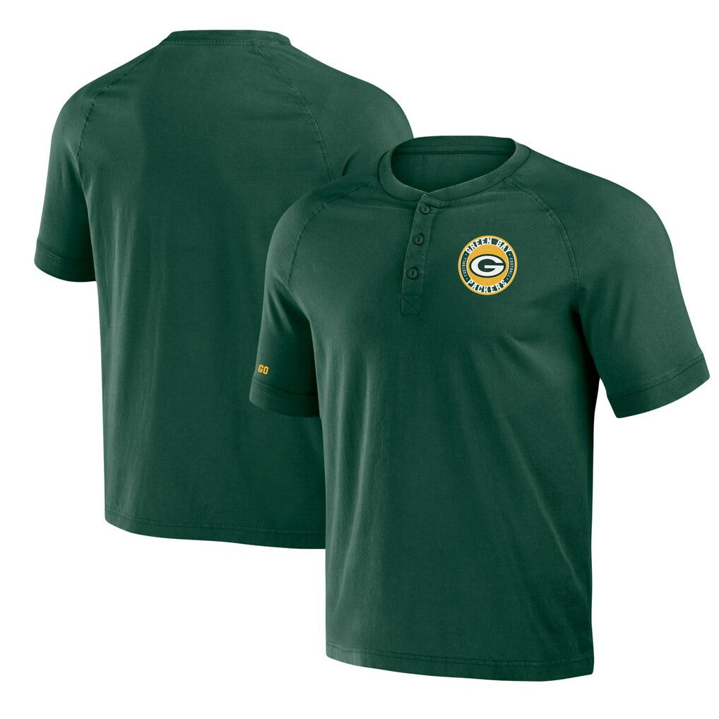 NFL Green Bay Packers NFL x Darius Rucker Collection Washed Raglan Henley T-Shirt