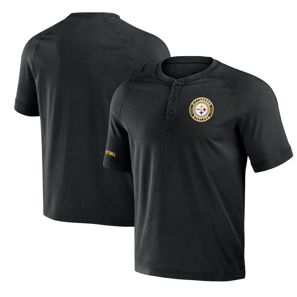 NFL Pittsburgh Steelers NFL x Darius Rucker Collection Washed Raglan Henley T-Shirt