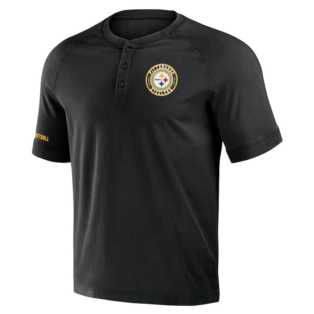 NFL Pittsburgh Steelers NFL x Darius Rucker Collection Washed Raglan Henley T-Shirt